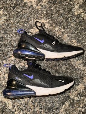 Nike Black and Purple Air Max 270 Low-Top Sneakers